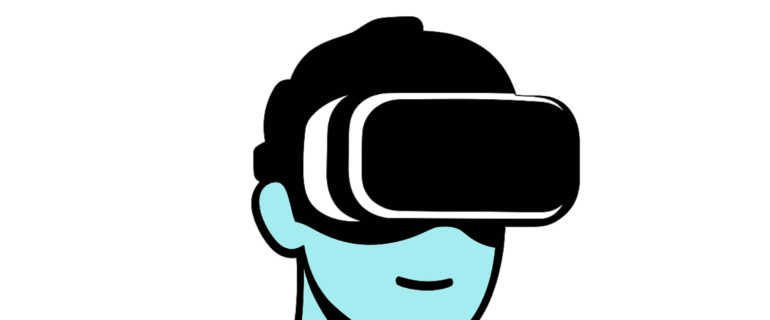 Illustration moderne d'une personne portant un casque de réalité virtuelle sur fond vert, associée au logo Snack Groupe, représentant les solutions d'immersion VR.